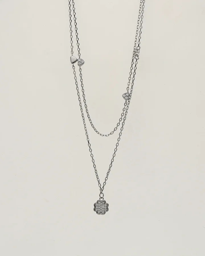 Bloom Heart Lariat Chain in 92.5 Silver