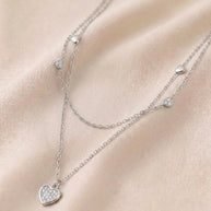 Tiny Heart Lariat Chain in 92.5 Silver