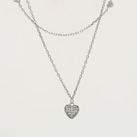 Tiny Heart Lariat Chain in 92.5 Silver