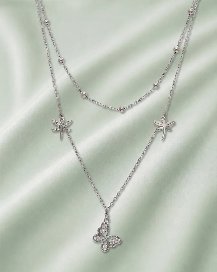Butterfly Dream Lariat Chain in 92.5 Silver