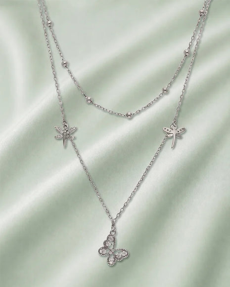 Butterfly Dream Lariat Chain in 92.5 Silver