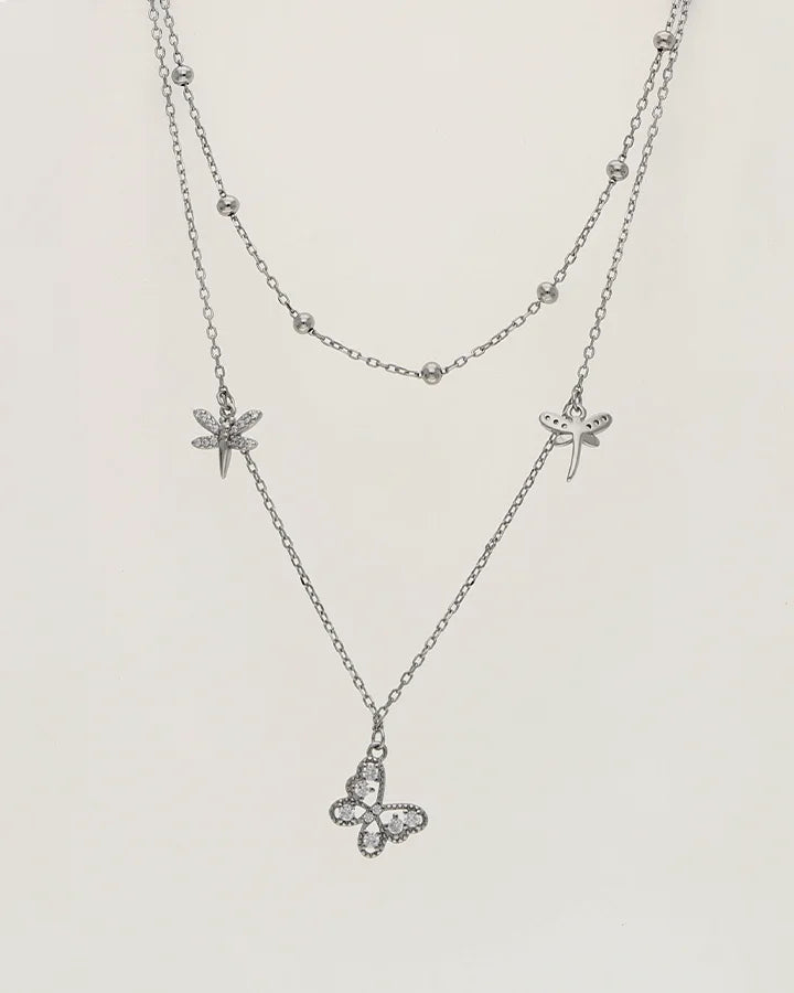 Butterfly Dream Lariat Chain in 92.5 Silver