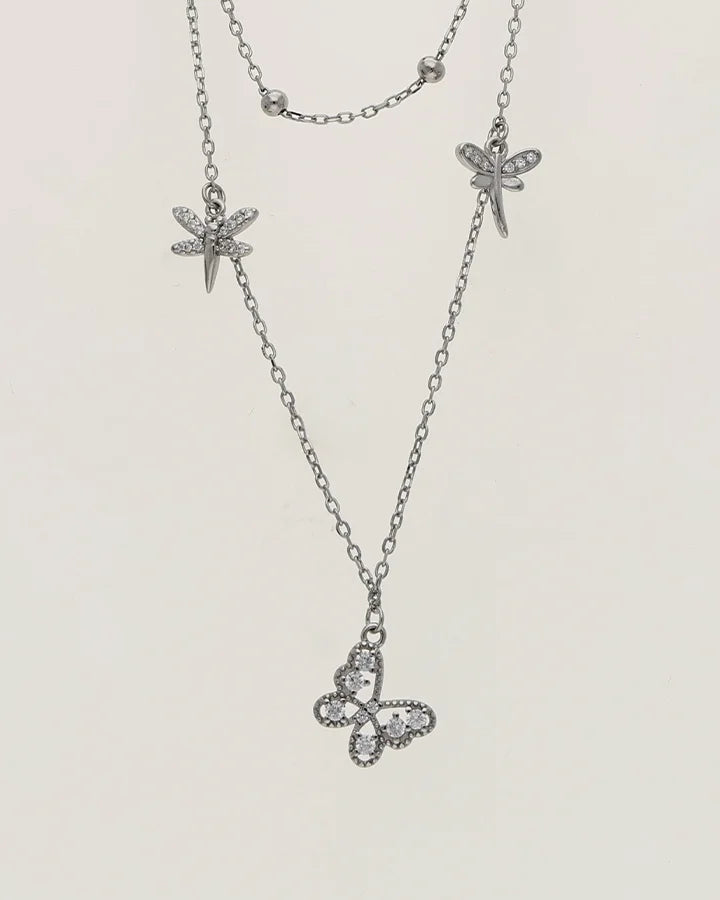 Butterfly Dream Lariat Chain in 92.5 Silver