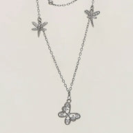 Butterfly Dream Lariat Chain in 92.5 Silver