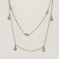 Pear Drop Lariat Chain in 92.5 Silver