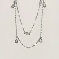 Pear Drop Lariat Chain in 92.5 Silver