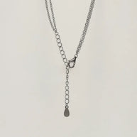 Twin Heart Lariat Chain in 92.5 Silver