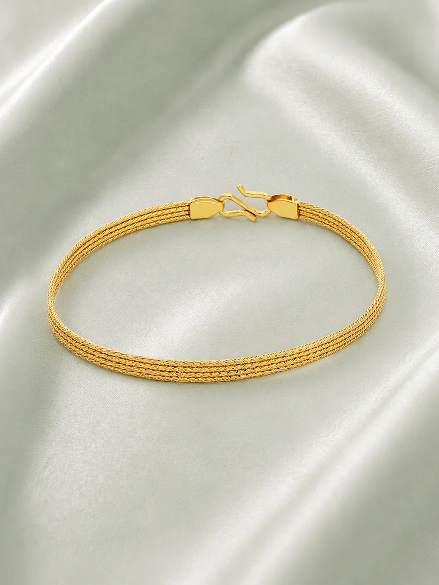 Golden Weave Bracelet in 92.5 Silver