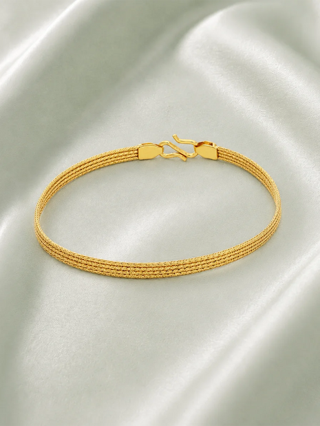 Golden Weave Bracelet in 92.5 Silver