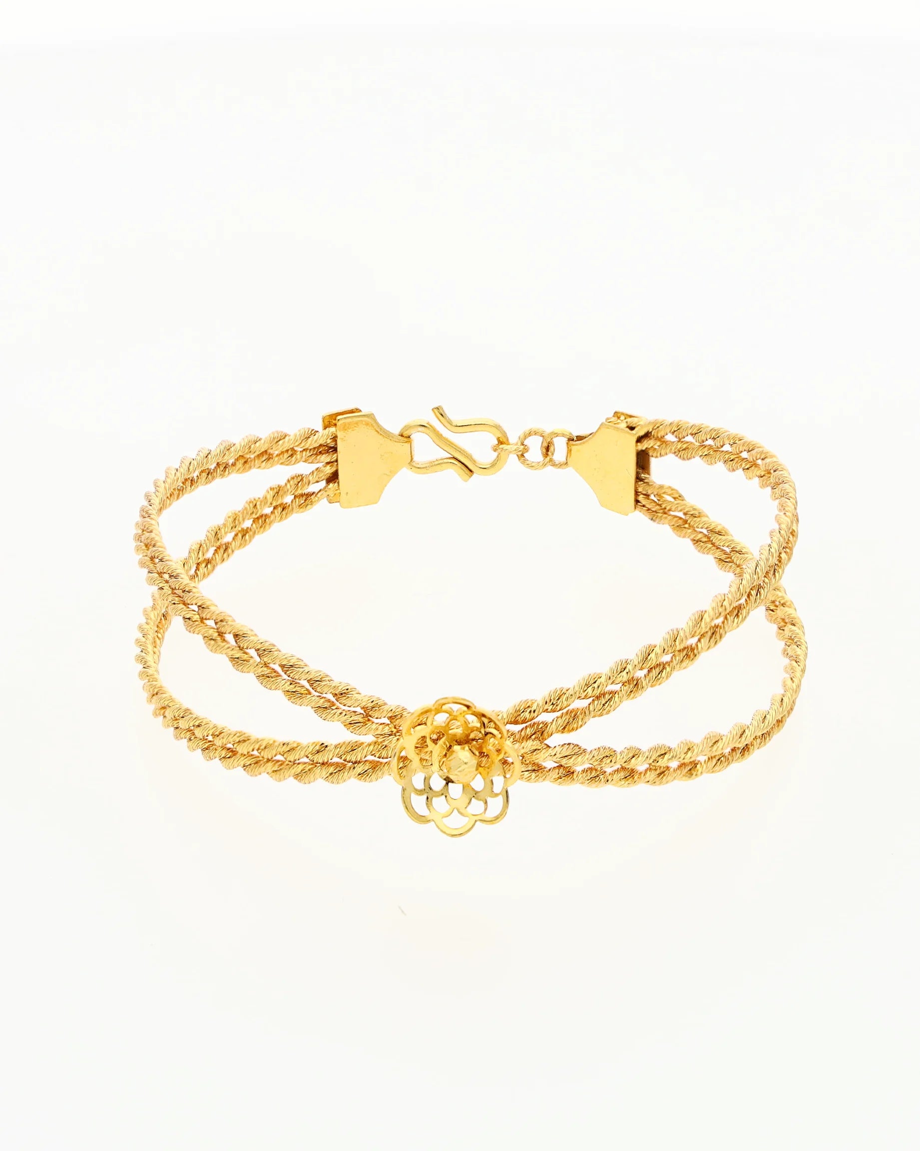 Floral Mesh Bracelet in 92.5 Silver