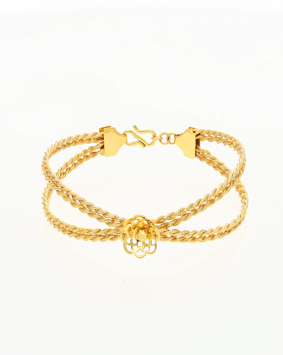 Floral Mesh Bracelet in 92.5 Silver