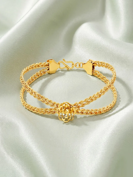 Floral Mesh Bracelet in 92.5 Silver