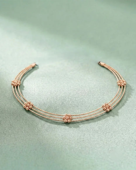 Floral Glow Omega Necklace in 92.5 Silver