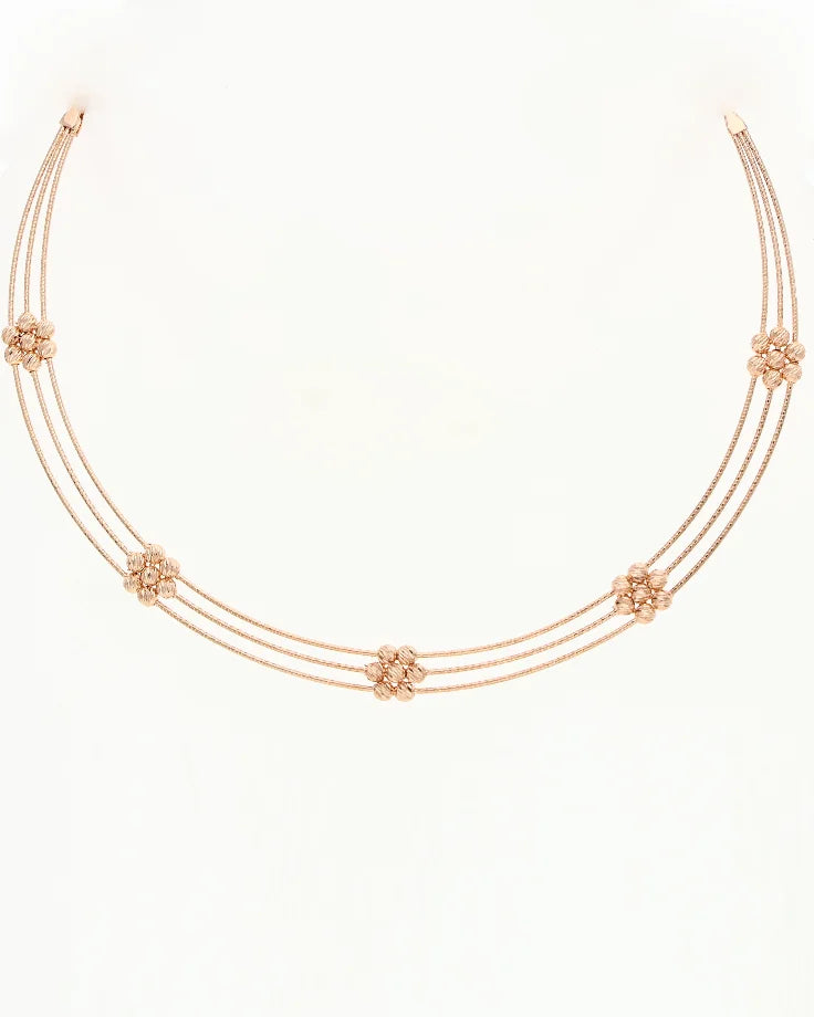 Floral Glow Omega Necklace in 92.5 Silver