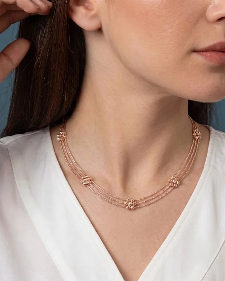 Floral Glow Omega Necklace in 92.5 Silver
