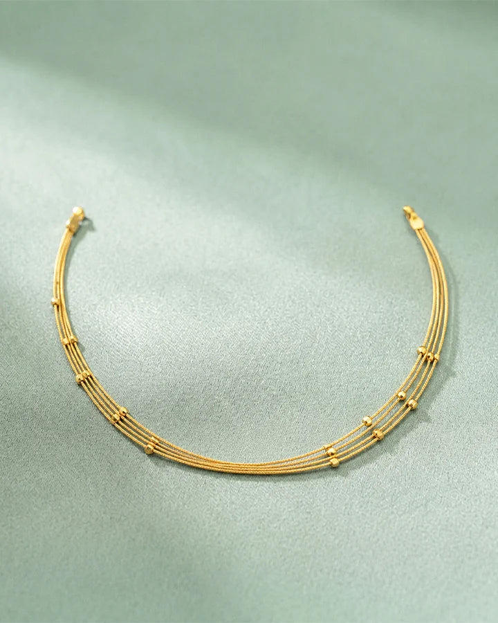 Golden Orbit Omega Necklace in 92.5 Silver