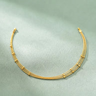 Golden Orbit Omega Necklace in 92.5 Silver