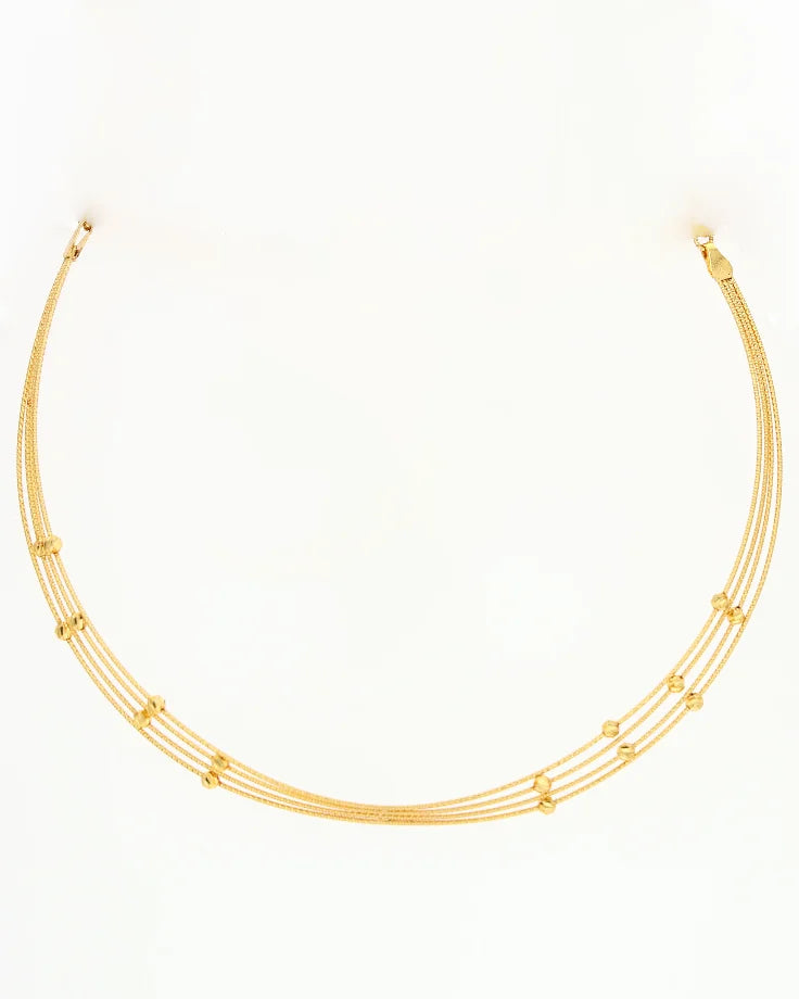 Golden Orbit Omega Necklace in 92.5 Silver