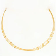 Golden Orbit Omega Necklace in 92.5 Silver