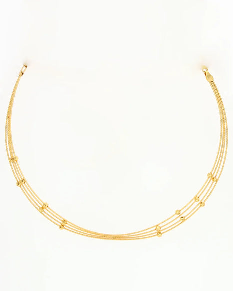 Golden Orbit Omega Necklace in 92.5 Silver