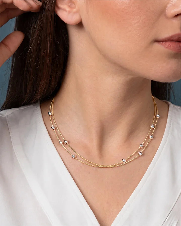 Dual Shine Omega Necklace in 92.5 Silver