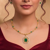 Emerald Grace Set in 92.5 Silver