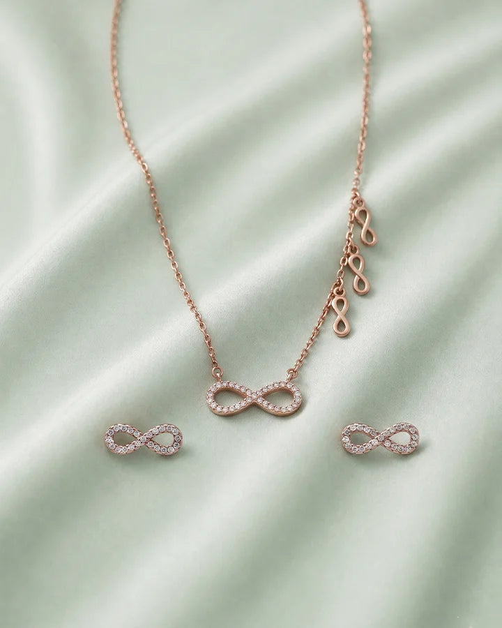 Rose Infinity Duo in 92.5 Silver