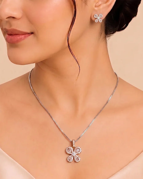 Rose Bloom Charm Duo in 92.5 Silver