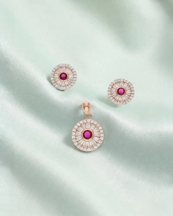 Ruby Halo Charm Duo in 92.5 Silver