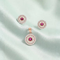 Ruby Halo Charm Duo in 92.5 Silver