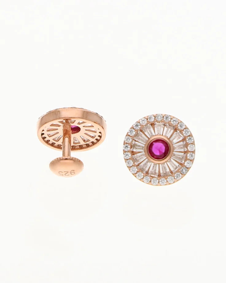 Ruby Halo Charm Duo in 92.5 Silver