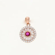 Ruby Halo Charm Duo in 92.5 Silver