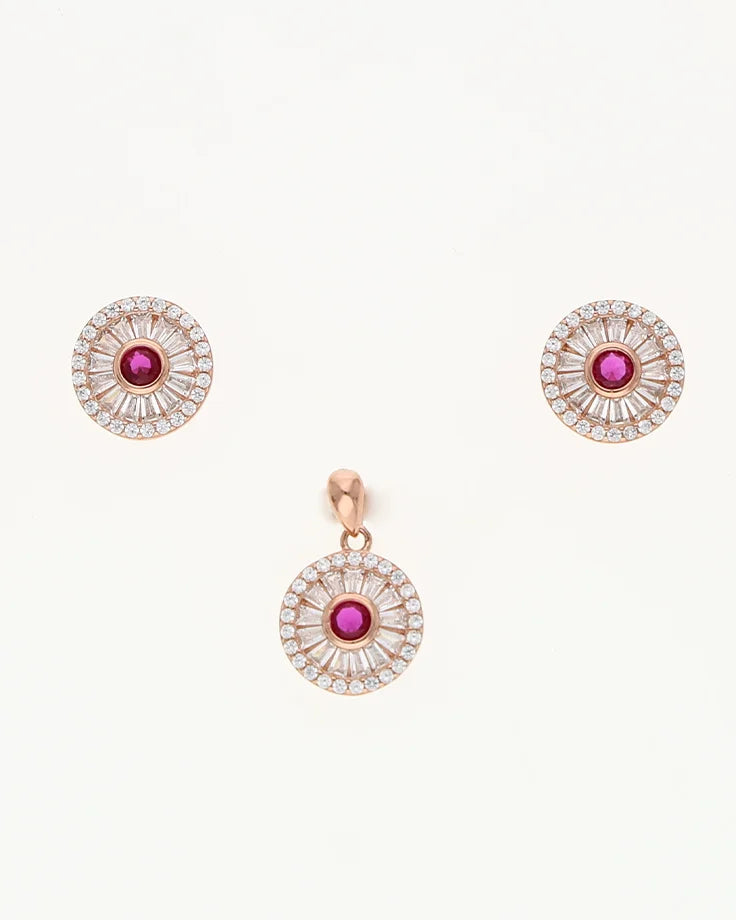 Ruby Halo Charm Duo in 92.5 Silver