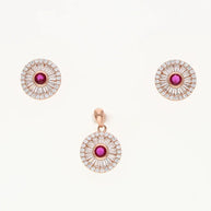 Ruby Halo Charm Duo in 92.5 Silver