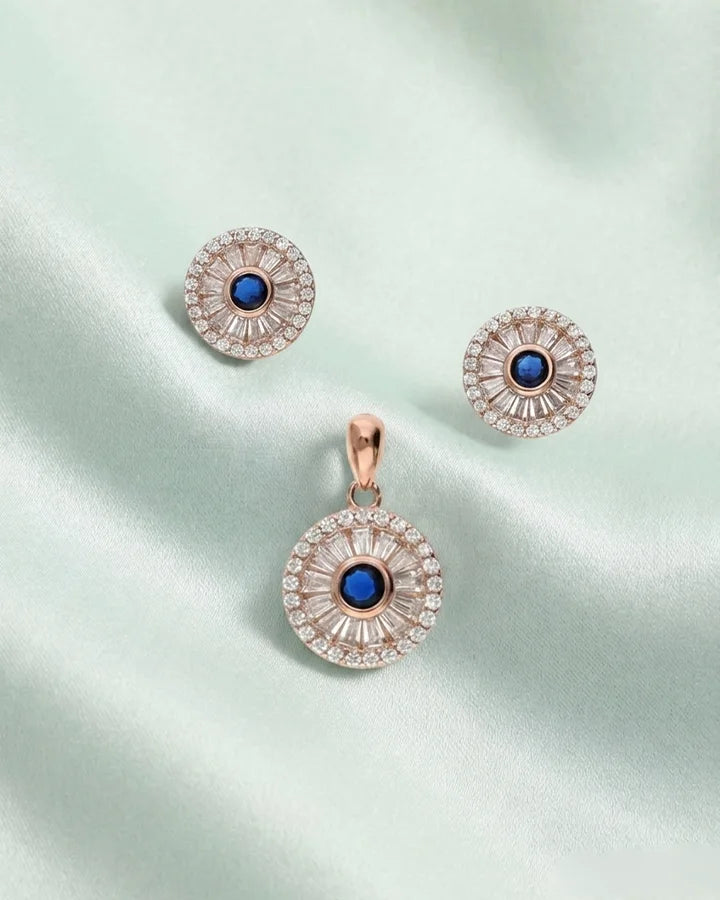 Sapphire Halo Charm Duo in 92.5 Silver