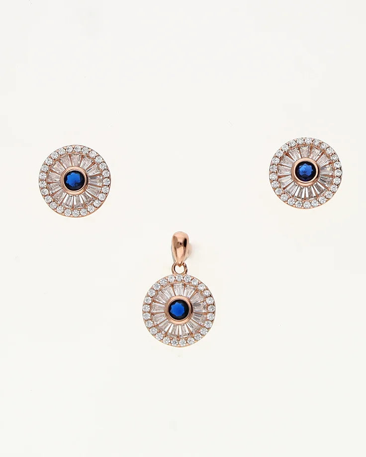 Sapphire Halo Charm Duo in 92.5 Silver