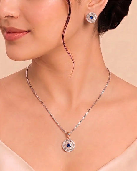 Sapphire Halo Charm Duo in 92.5 Silver