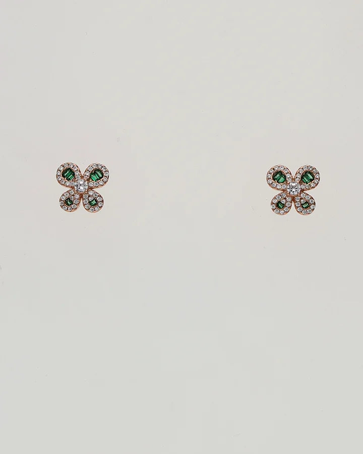 Emerald Petal Charm Duo in 92.5 Silver