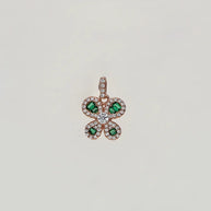 Emerald Petal Charm Duo in 92.5 Silver