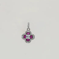 Ruby Clover Charm Duo in 92.5 Silver