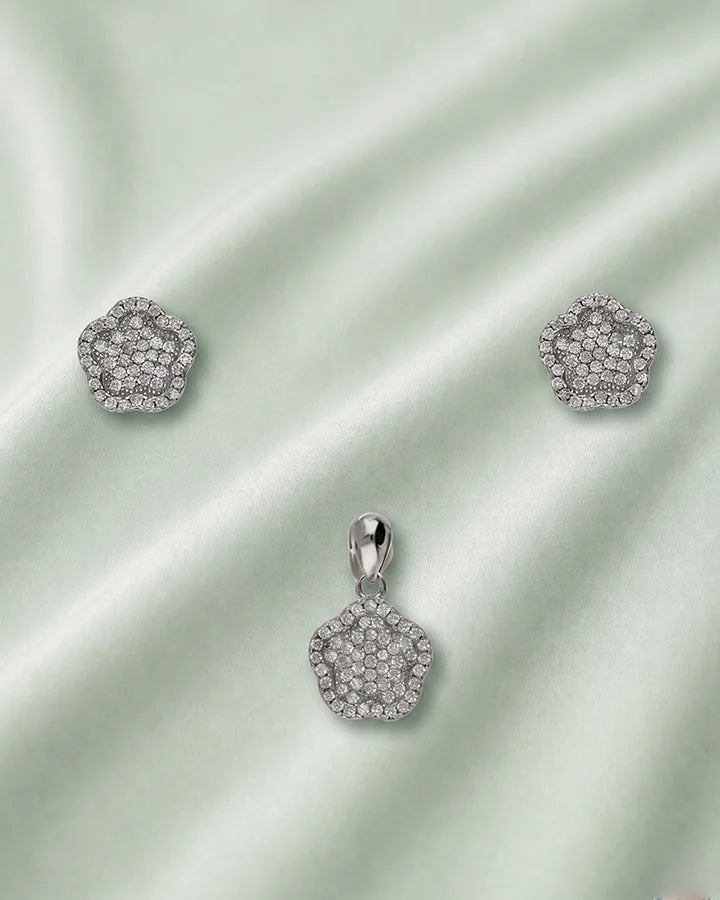 Snow Blossom Charm Duo in 92.5 Silver