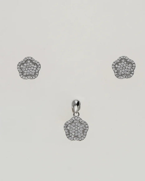 Snow Blossom Charm Duo in 92.5 Silver