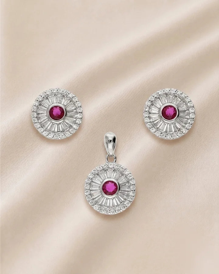 Rubina Halo Charm Duo in 92.5 Silver