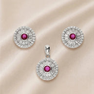 Rubina Halo Charm Duo in 92.5 Silver