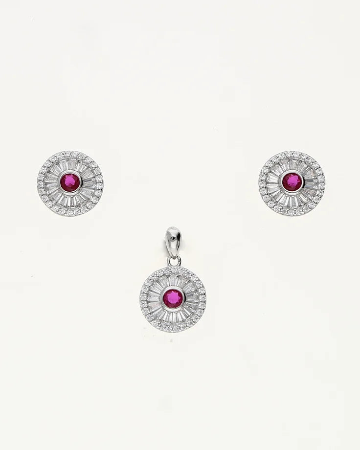 Rubina Halo Charm Duo in 92.5 Silver