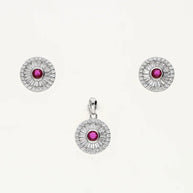 Rubina Halo Charm Duo in 92.5 Silver