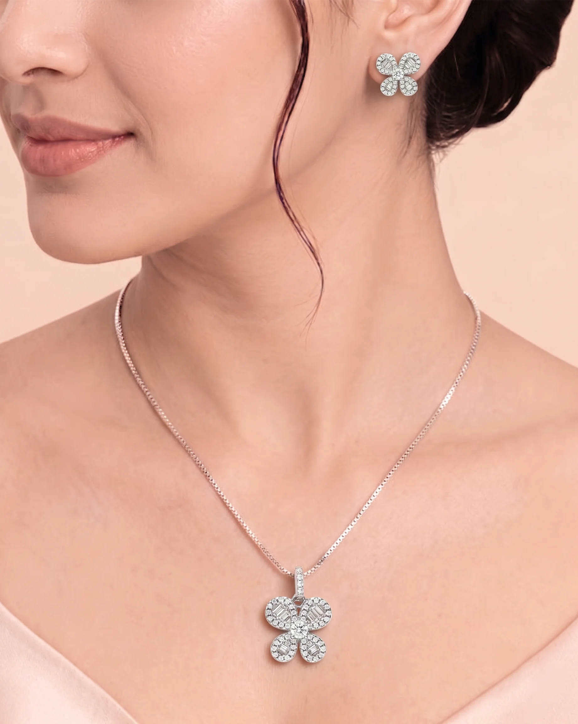 Rose Bloom Charm Duo in 92.5 Silver