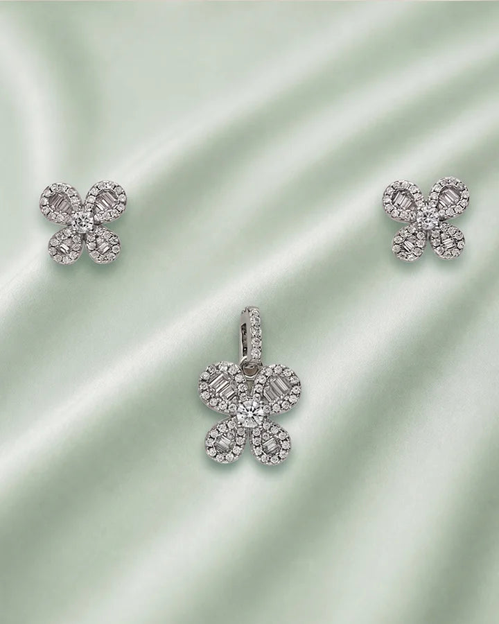 Rose Bloom Charm Duo in 92.5 Silver