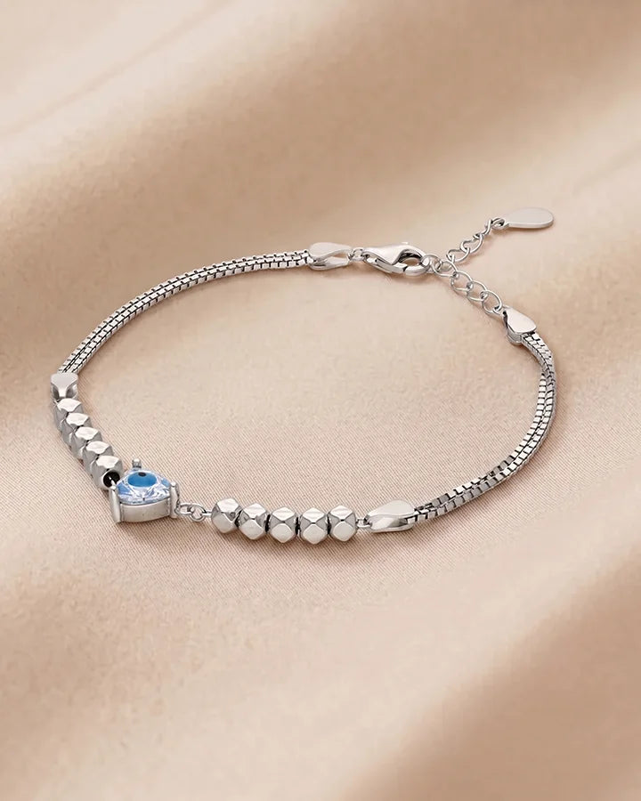 Trinity Evil Eye Bracelet in 92.5 Silver