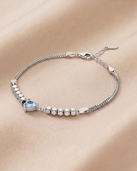 Trinity Evil Eye Bracelet in 92.5 Silver